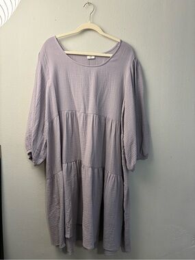 Soft Tiered Midi Dress in Lavender